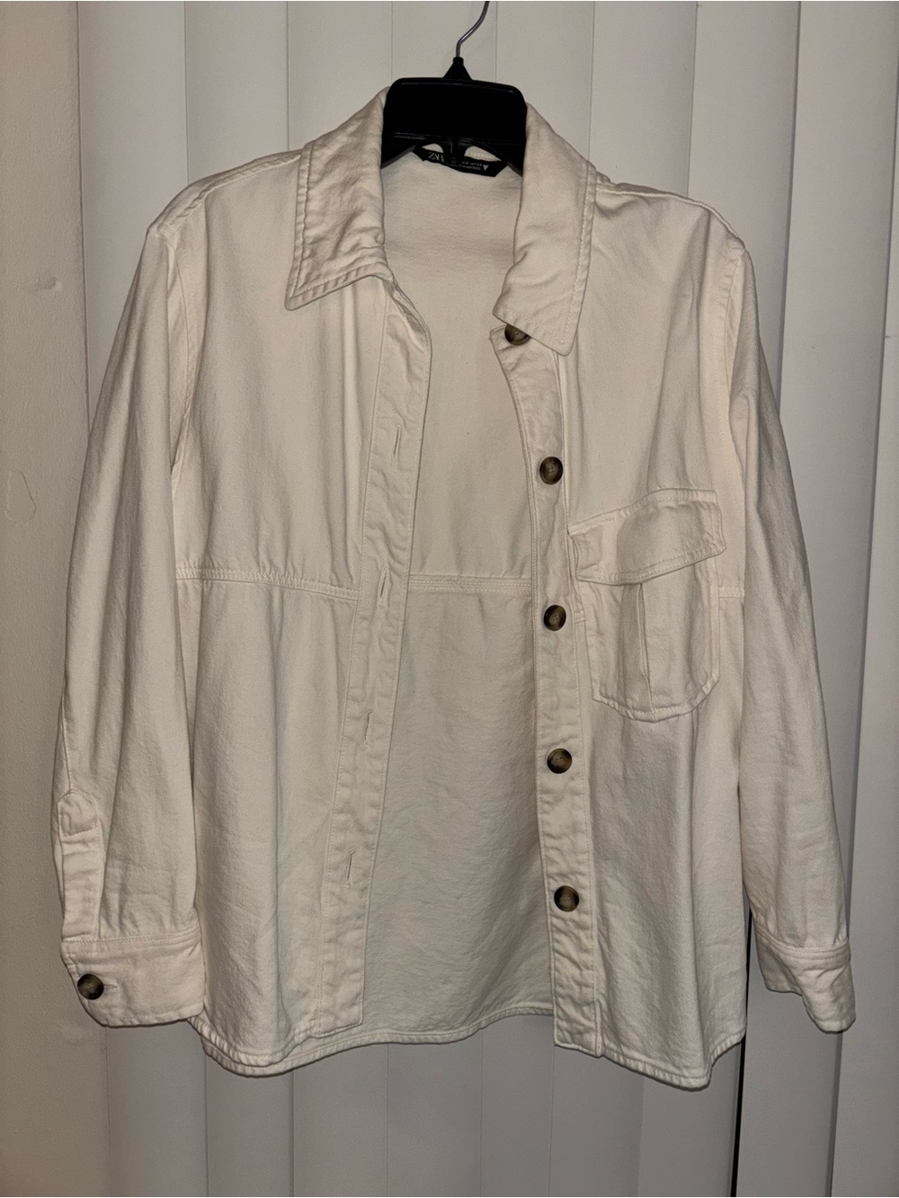 Zara Denim Jacket Cream/ beige color